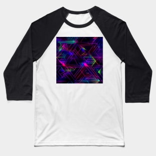 Neon Trippy EDM Festival Rave Pattern Baseball T-Shirt